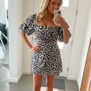 Black and White Floral Dress